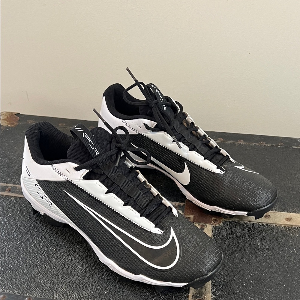 Nike Black and White Vapor Edge Shark Football Cleats